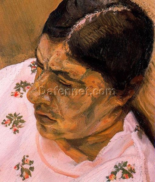 High – Quality Replica of Lucian Freud’s 1987 ‘Annabel, Portrait III’ – Expressionist Oil on Canvas