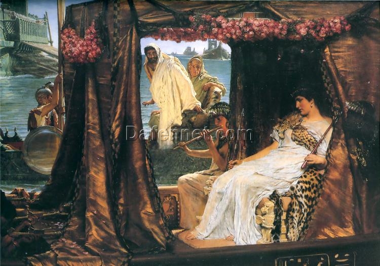 Antony and Cleopatra – Inspired by Sir Lawrence Alma – Tadema’s 1883 Romantic Literary Oil Painting on Canvas, Hand – painted Replica from Dafen Village with 92.1 x 65.4 cm Dimensions for Art Aficionados