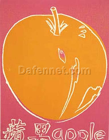 Authentic – looking ‘Andy Warhol – style’ Hand – painted Oil Painting of ‘Apple’ in Pop Art Design, Created in Dafen Village for Pop Art and Design Enthusiasts