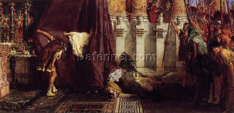 Ave Caesar! Io Saturnalia!” – Inspired by Sir Lawrence Alma – Tadema’s 1880 Romanticism History Oil Painting, Authentic Reproduction from Dafen Village Studio