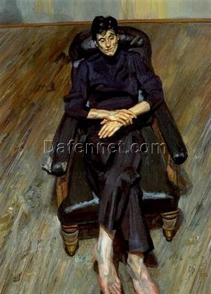 Exquisite Replica of Lucian Freud’s 1996 ‘Bella’ – Expressionist Portrait Oil Painting