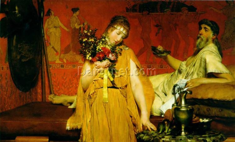 Custom-Made Oil on Canvas Inspired by Sir Lawrence Alma-Tadema’s ‘Between Hope and Fear’ (1876) – Tailored to Your Vision by Dafen Village Studios for Discerning Art Collectors