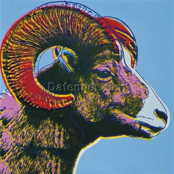 High – Quality Reproduction Oil Painting of Andy Warhol’s ‘Bighorn Ram (Endangered Species)’ 1983 Pop Art – A Must – Have for Interior Decorators and Pop Art Collectors from Dafen Village