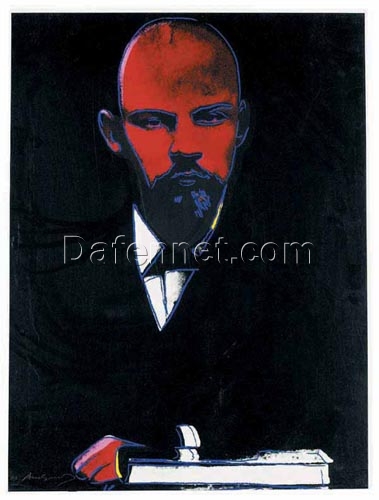 Authentic – looking ‘Andy Warhol Inspired’ Oil Portrait of ‘Black Lenin’ from 1987, Hand – crafted in Dafen Village for Pop Art and Historical Art Connoisseurs