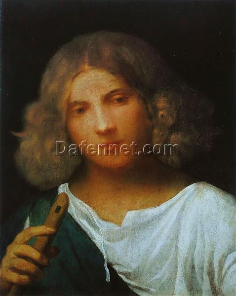 High – Quality Replica of Giorgione’s 1508 ‘Boy with flute’ – High Renaissance Portrait Oil Painting on Canvas by Dafen Village Studio