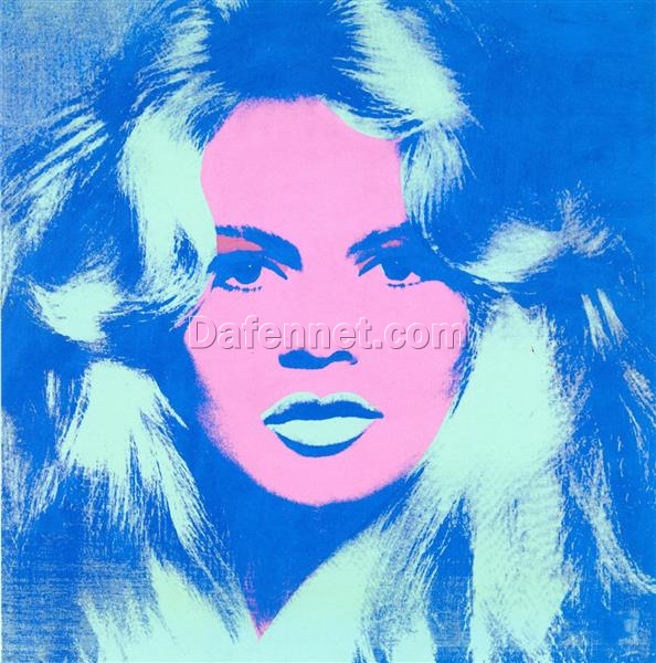 Exquisite Handmade Oil Painting Replica of Andy Warhol’s ‘Brigitte Bardot’ (1974) – Pop Art Portrait from Dafen Village Studio