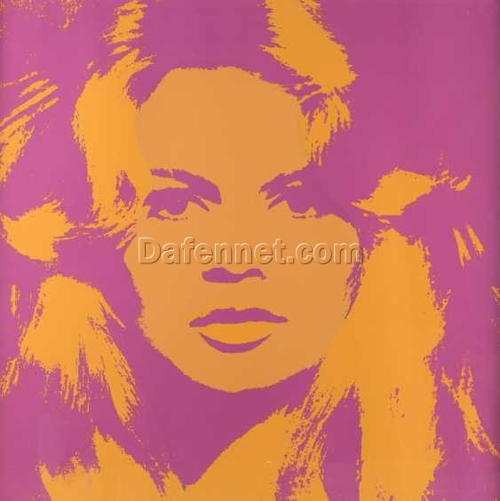 Custom – made Oil Portrait of ‘Brigitte Bardot’ INSPIRED BY Andy Warhol’s 1987 Pop Art, Created in Dafen Village for Home Decorators Seeking an Artistic and Glamorous Touch