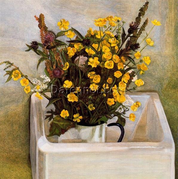 Authentic – Looking “Buttercups” Inspired Contemporary Realism Artwork from Dafen Village – Perfect for Home and Office Decor