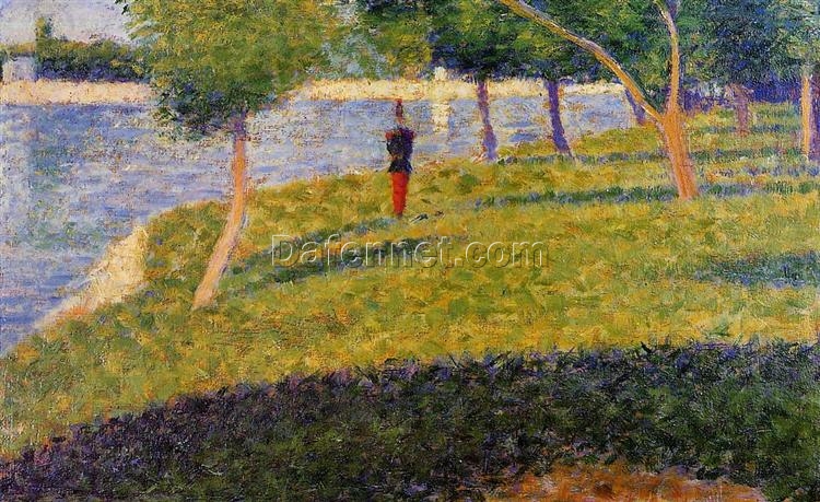 Exquisitely Hand-Painted Oil on Wood Replica of Georges Seurat’s ‘Cadet From Saint-Cyr’ – A Captivating Neo-Impressionist and Pointillist Landscape by Dafen Village Artists for Art Aficionados and Military History Enthusiasts