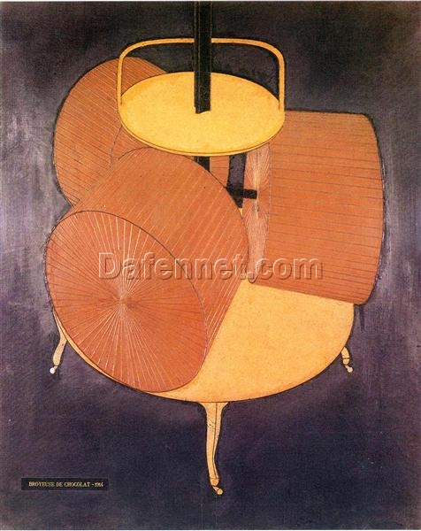 High – Quality Replica of Marcel Duchamp’s 1914 ‘Chocolate Grinder’ – Cubist & Expressionist Still Life Oil Painting on Canvas by Dafen Village Studio