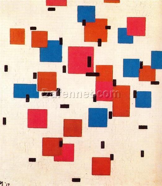 Customizable Abstract Oil Painting INSPIRED BY Mondrian’s “Composition in Color A” (1917) – Handmade in Dafen Village