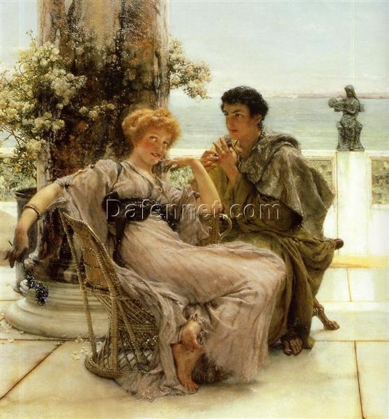 High – Quality Reproduction of Alma – Tadema’s Courtship the Proposal Oil Painting – Exclusive from Dafen Village Artisans