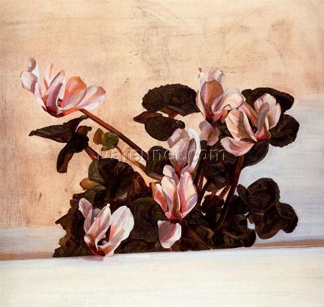 Custom – Made “Cyclamen” Inspired Contemporary Realism Flower Oil Painting by Dafen Village Experts – Tailored to Your Preferences