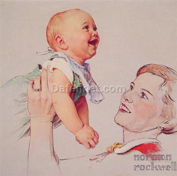 High – Quality Replica of “Delight” by Norman Rockwell – 1956 – Dafen Village Canvas Art