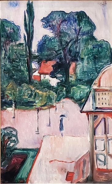 Custom Oil Painting Inspired by Edvard Munch’s Garden in Taarbæk – Hand-Painted Landscape Reproduction from DaFen Village Studio | Impressionist Fine Art for Home and Office Décor