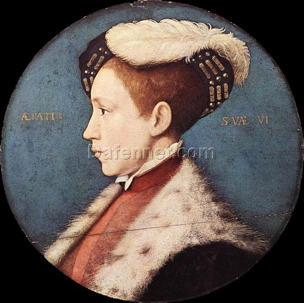 Authentic Hand-painted ‘Edward, Prince of Wales’ INSPIRED BY Hans Holbein the Younger – Northern Renaissance Style Oil on Wood from Dafen Village Studio for Royal Art Collectors