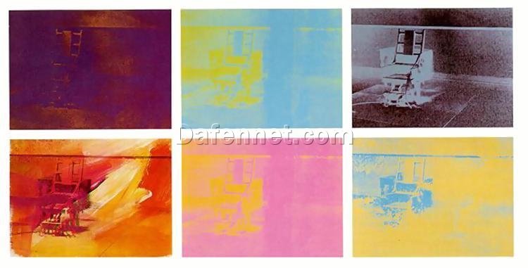 Exquisite Handmade ‘Electric Chair’ Pop Art Interior Oil Painting – Inspired by Andy Warhol (1971), Crafted in Dafen Village Oil Painting Studio