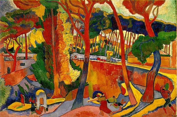 Fauvist Landscape ‘Estaque’ Inspired by Andre Derain – Oil Painting on Canvas for Art Enthusiasts and Interior Designers