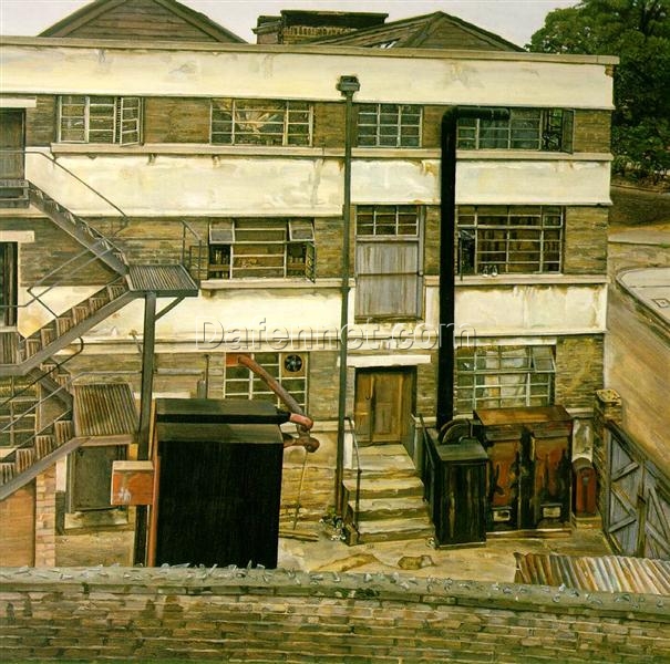 Unmistakably Authentic – Looking “Factory in North London” Inspired Contemporary Realism Artwork from Dafen Village – Ideal for Transforming Home and Office Decor