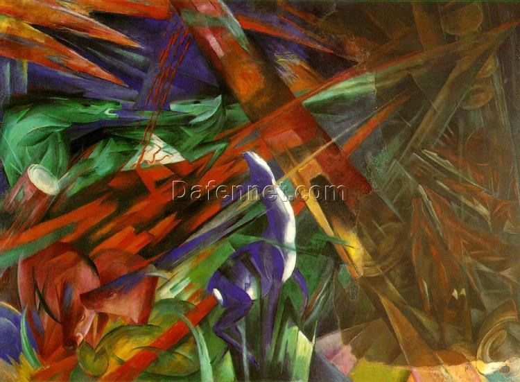 High-quality ‘The Fate of the Animals’ Expressionist and Abstract Expressionist Inspired Oil Painting by Franz Marc – Direct from Dafen Village Studios for Art Connoisseurs