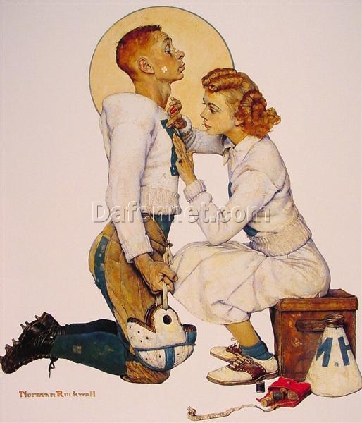 Authentic – Looking “Football Hero” Inspired by Norman Rockwell’s 1955 Creation – Dafen Village Artisanry