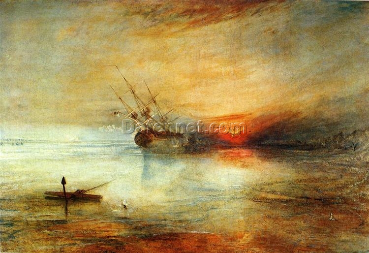 Stunning J.M.W. Turner’s ‘Fort Vimieux’ Inspired Oil on Canvas – Skillfully Created by Dafen Village Artists for Marina Art Aficionados