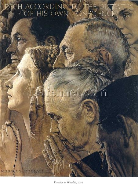 Dafen Village’s Exquisite Replica – Norman Rockwell’s 1943 ‘Freedom to Worship’ from the Four Freedoms Series