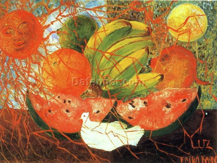 Inspired by Frida Kahlo – Fruit of Life | Hand-Painted Oil Painting | Mexican Naïve Art Still Life | DaFen Village Studio