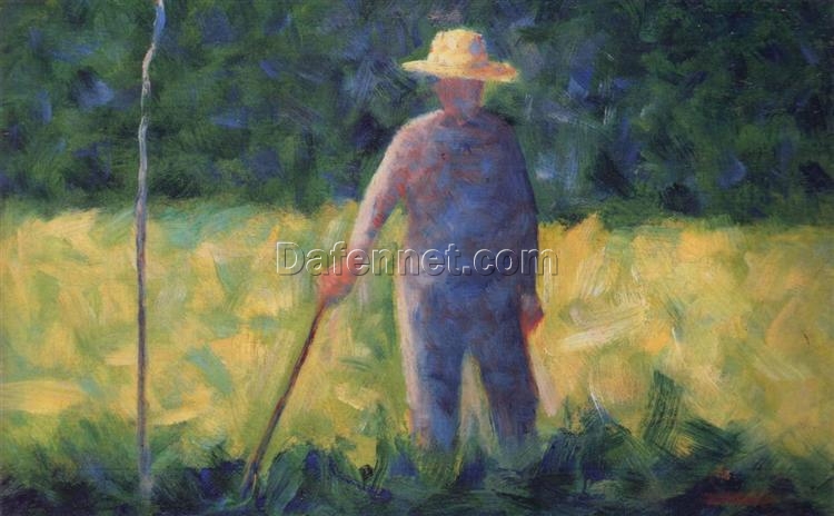 Exquisitely Hand-Painted Oil on Wood Replica of Georges Seurat’s ‘Gardener’ (Le jardinier) – A Delicate Post-Impressionist Genre Painting by Dafen Village Artists for Art Aficionados and Art Lovers