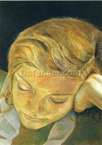 Hand – Painted “Girl Reading” Inspired Expressionist Portrait Oil Painting by Dafen Village Studios – A Captivating Piece for Art Enthusiasts