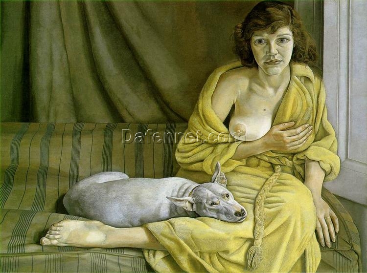 Authentic – Looking “Girl with a White Dog” Inspired by Lucian Freud’s c.1951 – c.1952 Creation – Dafen Village Artisanry