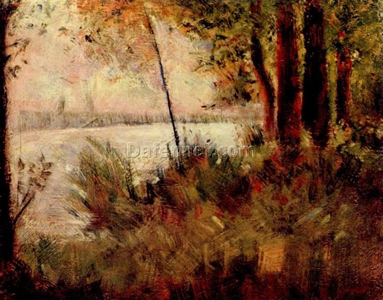 Custom-Made Oil on Canvas Painting Inspired by Georges Seurat’s ‘Grassy Riverbank’ – Unique Creations Tailored to Your Taste by Dafen Village Studios