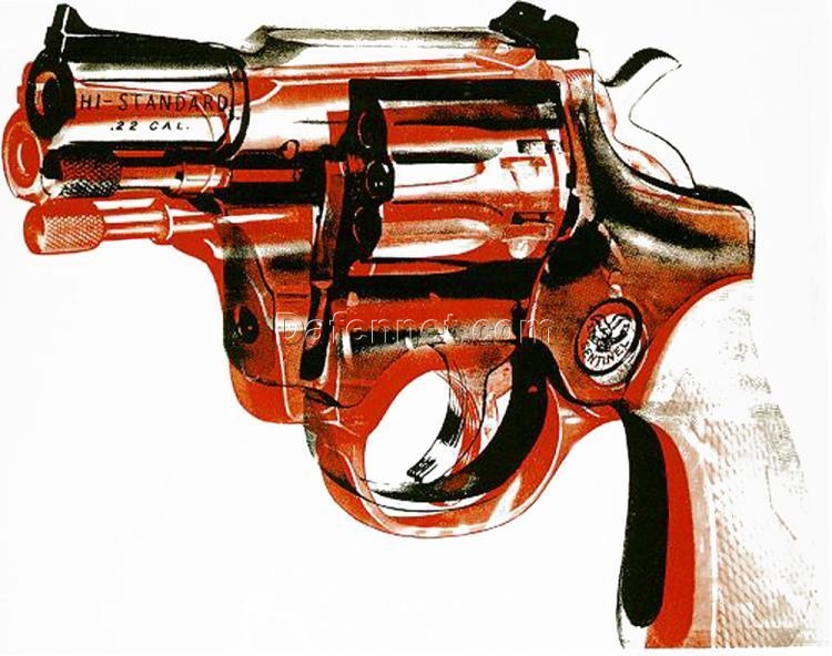 Rare Andy Warhol 1981 ‘Gun’ Pop Art Still Life Print – A Collector’s Gem for Pop Art Aficionados