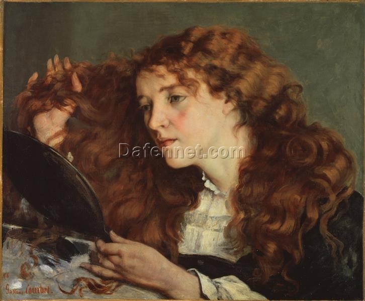 Gustave Courbet’s Timeless 1865 ‘Portrait of Jo, the Beautiful Irish Girl’ – Realist Portrait Oil Painting on Canvas, 54×65 cm, A Tribute to Nationalmuseum’s Collection, Great for Interior Decoration