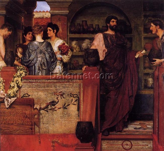 Personalized Oil Painting Inspired by Alma – Tadema’s Hadrian Visiting a Romano – British Pottery – Handmade in Dafen Village