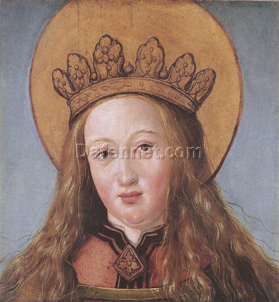 High – Quality ‘Head of a Female Saint’ – themed Religious Oil Painting in Northern Renaissance Style – Dafen Village Artists’ Creation