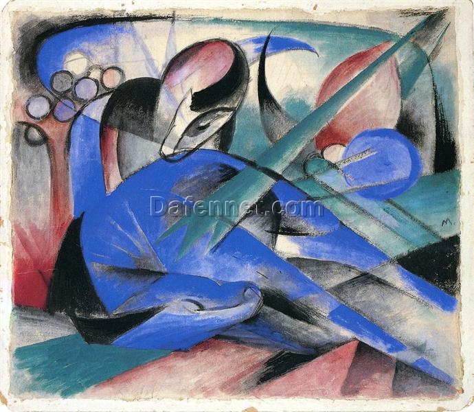 High-quality ‘Horse Asleep’ Cubist Inspired Oil Painting by Franz Marc – Direct from Dafen Village Studios for Art Aficionados