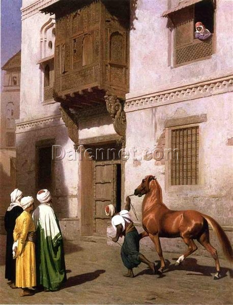 Authentic – Feel ‘Horse Merchant in Cairo’ Inspired Oil Painting – 1867 Look, Dafen Village’s Finest, after Jean – Leon Gerome