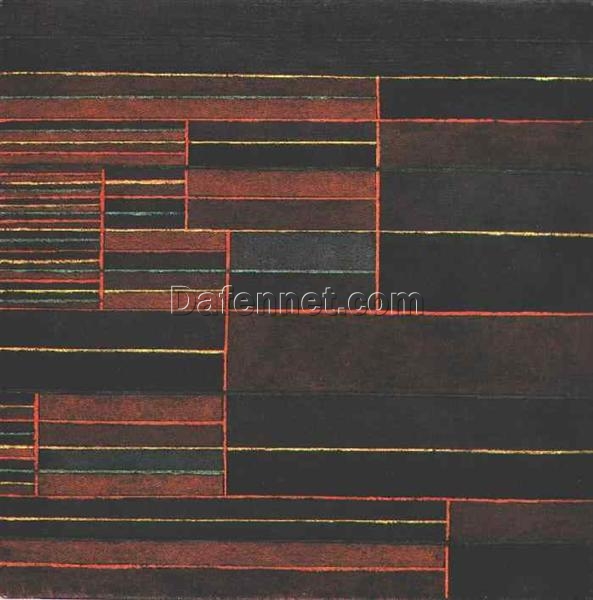 Authentic – looking Reproduction of Paul Klee’s ‘In the Current Six Thresholds’ – Abstract Art Oil and Tempera Canvas by Dafen Village Studios, Perfect for Art Collectors