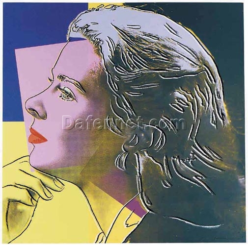 Dafen Village Handmade Oil Painting Replica Inspired by Andy Warhol’s 1983 Pop Art Portrait of Ingrid Bergman – A Captivating Addition for Art Connoisseurs and Classic Movie Buffs