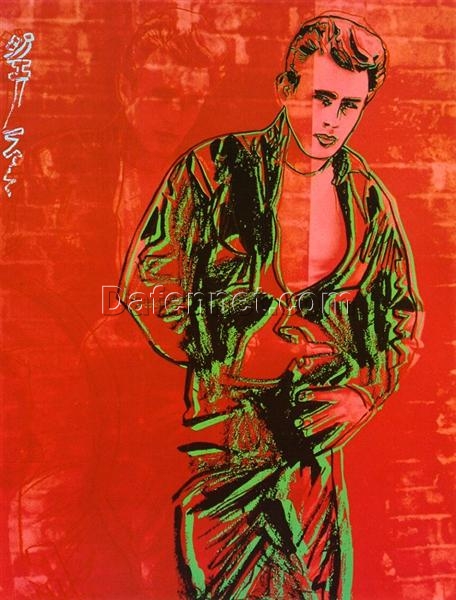 Custom-made ‘James Dean’ Portrait INSPIRED BY Andy Warhol’s 1985 Pop Art Style, Created in Dafen Village for Interior Decor and Film Buffs