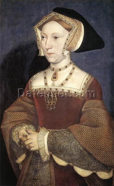 Exquisite ‘Jane Seymour’ INSPIRED BY Hans Holbein the Younger – Hand – painted Oil on Panel from Dafen Village for History and Art Enthusiasts