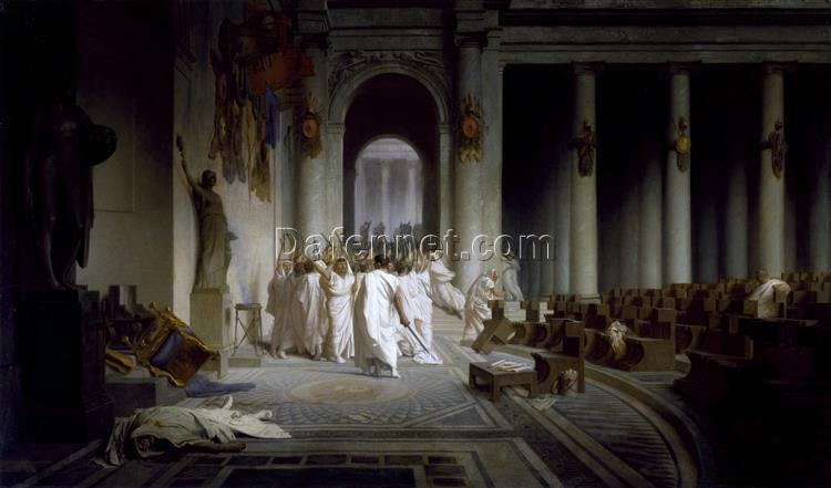 Authentic – Representation ‘The Death of Caesar’ Inspired Oil Painting, 1867 Look, 215.9×368.3 cm, Dafen Village’s Pride, after Jean – Leon Gerome