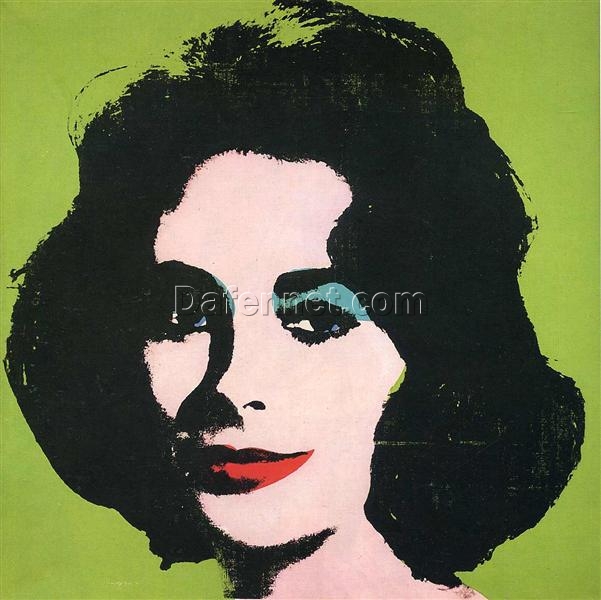 Unique ‘Liz Taylor’ Andy Warhol 1964 Pop Art Portrait – Inspired Oil Creation, Handmade in Dafen Village Studio