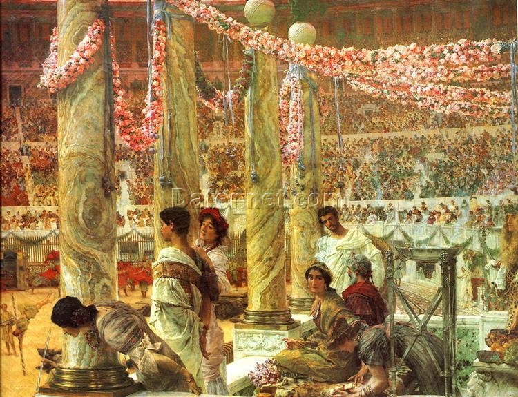 Magnificent Hand-Painted Oil on Canvas Inspired by Alma-Tadema’s “Caracalla and Geta. A Bear Fight in the Coliseum” (1909) – Dafen Village’s Finest Creation