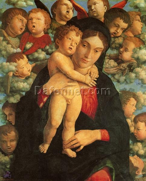 Authentic – Style Oil Painting of “Madonna and Child with Cherubs” Inspired by Mantegna – Dafen Village’s Exclusive Creation