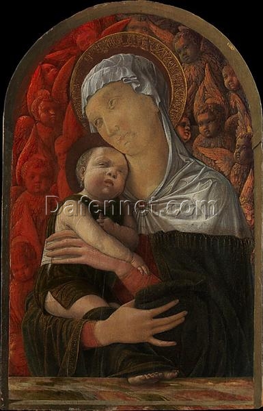 Customizable Oil Painting Inspired by Mantegna’s “Madonna and Child with Seraphim and Cherubim” – Dafen Village Studio’s Special Service