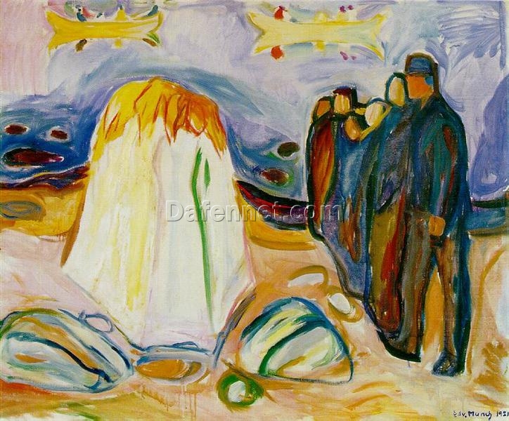 Expressionist ‘Meeting’ Inspired Oil Painting Replica – Hand-painted by Dafen Village’s Skilled Artisans for Intriguing Genre Art Presentations