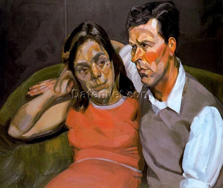 Custom – Made “Michael Andrews and June” Inspired Expressionist Portrait Oil Painting by Dafen Village Experts – Tailored to Your Preferences