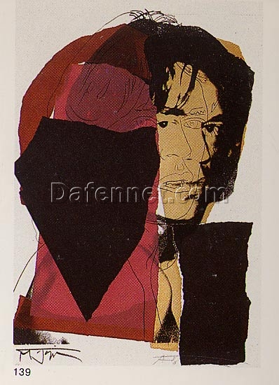 Exquisite Andy Warhol-Inspired Mick Jagger (1975) Pop Art Portrait Oil Painting – Handmade in Dafen Village for Art Collectors and Pop Culture Fans